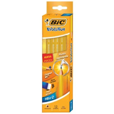 LAPIZ BIC EVOLUTION HB2 HEXAGONAL AMARILLO C/12 PIEZAS SAT:44121706
