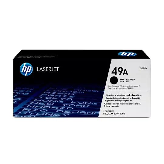 TÓNER HP 49A ORIGINAL H (Q5949A), RENDIMIENTO ESTÁNDAR DE 2500 PÁGINAS, PARA SERIE LASERJET, COLOR NEGRO, Q5949A SAT:44103103
